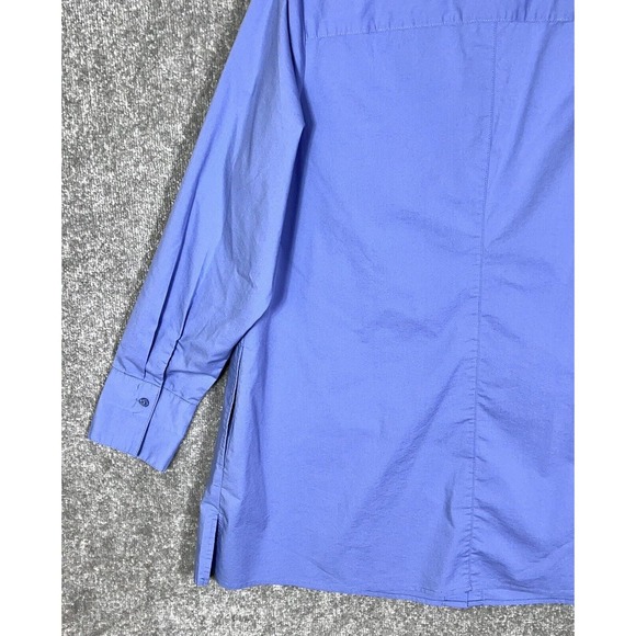 Denim & Co Long Sleeve Button Up Tunic Top Womens Size 1X Stretch Blue Pockets - Picture 12 of 15